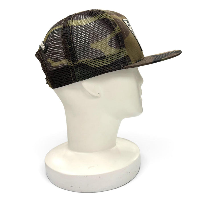 良品▼CHROME HEARTS クロムハーツ THE HEROES PROJECT トラッカー カモフラ 迷彩柄 帽子 キャップ カーキ 53-60 USA製 正規品 メンズ
