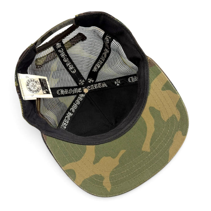 良品▼CHROME HEARTS クロムハーツ THE HEROES PROJECT トラッカー カモフラ 迷彩柄 帽子 キャップ カーキ 53-60 USA製 正規品 メンズ