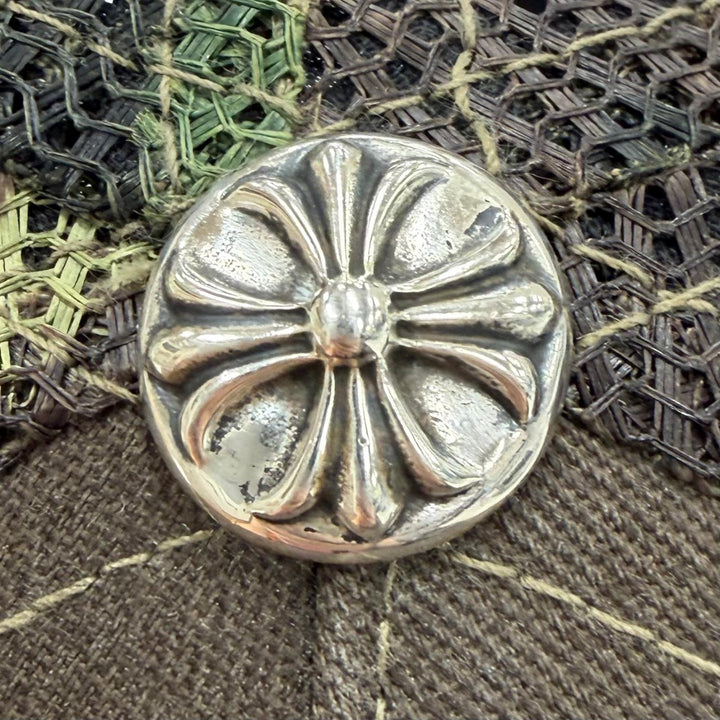 良品▼CHROME HEARTS クロムハーツ THE HEROES PROJECT トラッカー カモフラ 迷彩柄 帽子 キャップ カーキ 53-60 USA製 正規品 メンズ