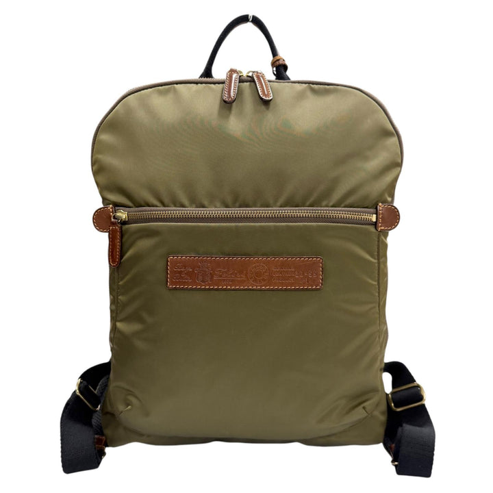 極美品▼Felisi フェリージ 20-55/1 バリスティックナイロン レザー スクエア リュックサック デイパック カーキ イタリア製 メンズ