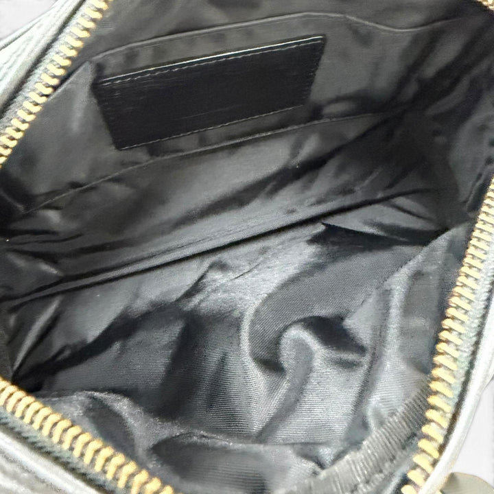 極美品☆HUNTING WORLD ハンティングワールド 4059BSQ バチューサーパス キルティング レザー コスメティックバッグ ショルダーバッグ