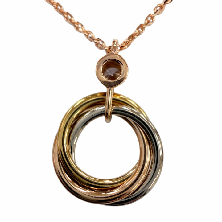 美品☆Cartier カルティエ JHR397 トリニティ ペンダント ブリリアントカット ダイヤモンド AU750（PG×YG×WG）重量2.86g レディース