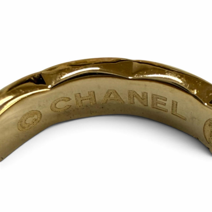 良品★CHANEL シャネル J12157 ココクラッシュ コレクション シングル イヤカフ AU750(YG) 2023年9月購入 キルティング 重量2.54g 箱付