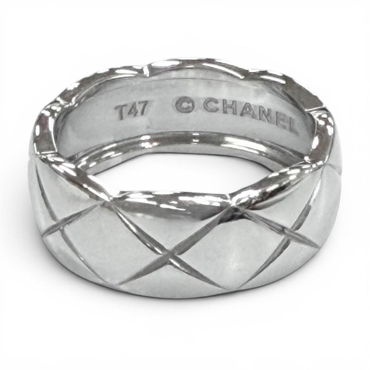 極美品▼CHANEL シャネル W14629 750(WG) ココ クラッシュ リング 指輪 シルバー 47 (JP7号) 重量5.43g レディース アクセサリー