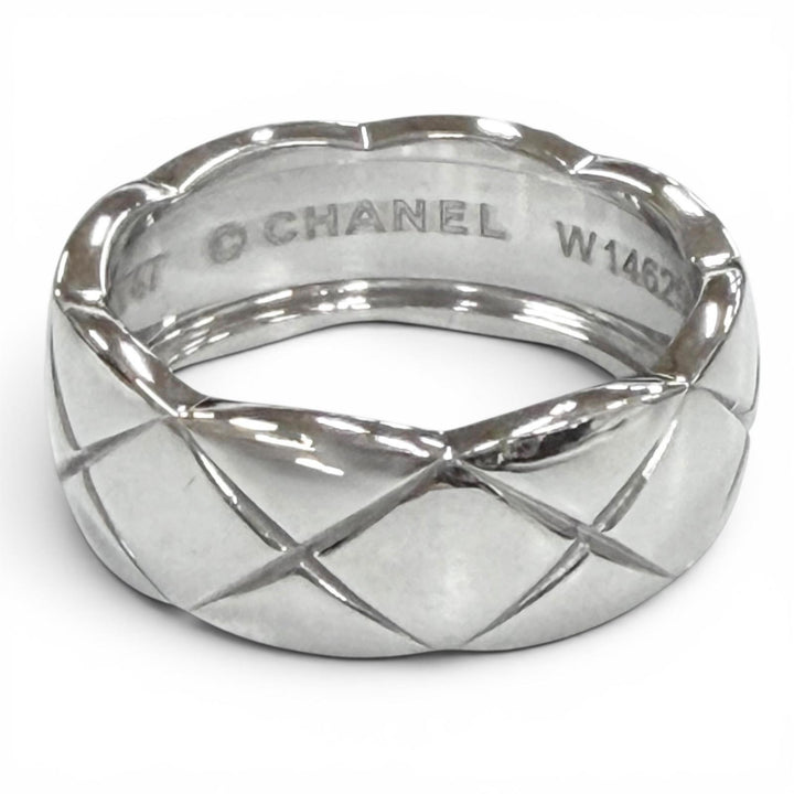 極美品▼CHANEL シャネル W14629 750(WG) ココ クラッシュ リング 指輪 シルバー 47 (JP7号) 重量5.43g レディース アクセサリー