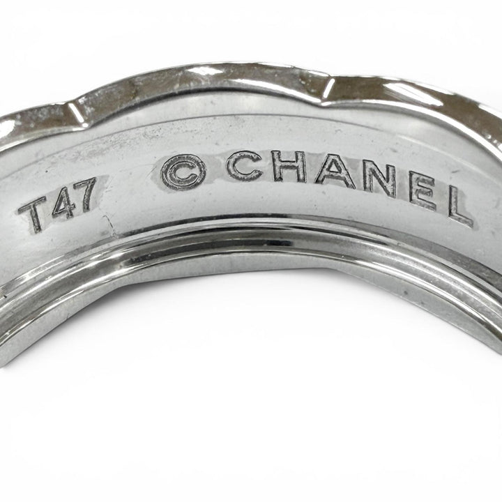 極美品▼CHANEL シャネル W14629 750(WG) ココ クラッシュ リング 指輪 シルバー 47 (JP7号) 重量5.43g レディース アクセサリー