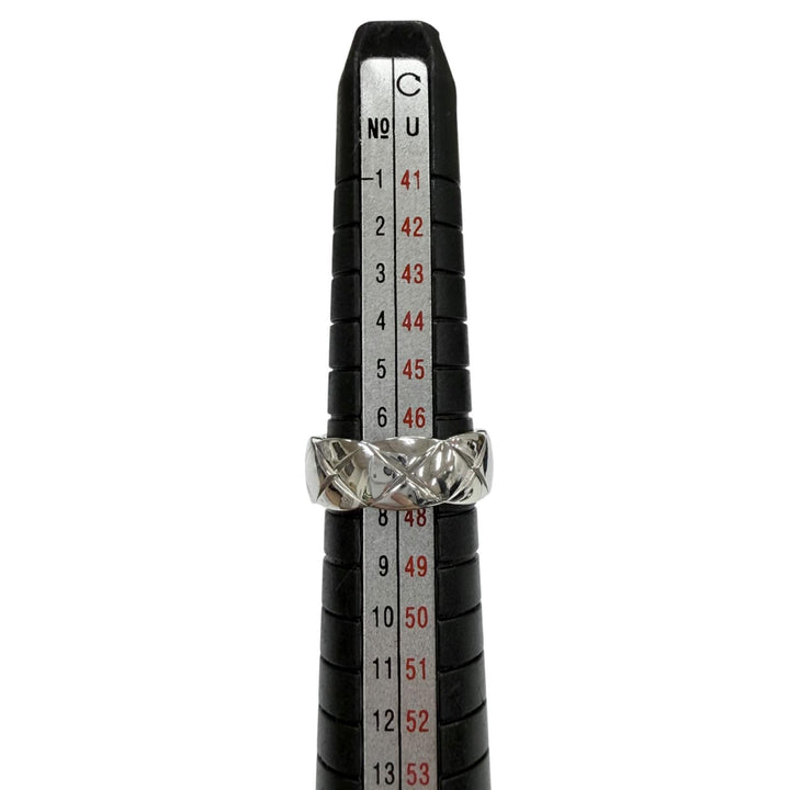 極美品▼CHANEL シャネル W14629 750(WG) ココ クラッシュ リング 指輪 シルバー 47 (JP7号) 重量5.43g レディース アクセサリー