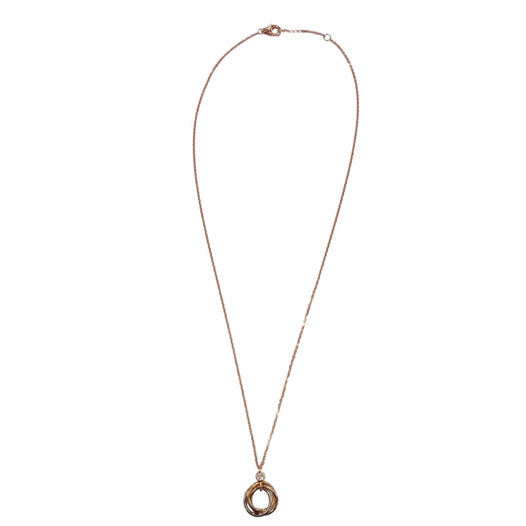 美品☆Cartier カルティエ USC205 トリニティ ペンダント ブリリアントカット ダイヤモンド AU750（PG×YG×WG）重量2.9g 箱付