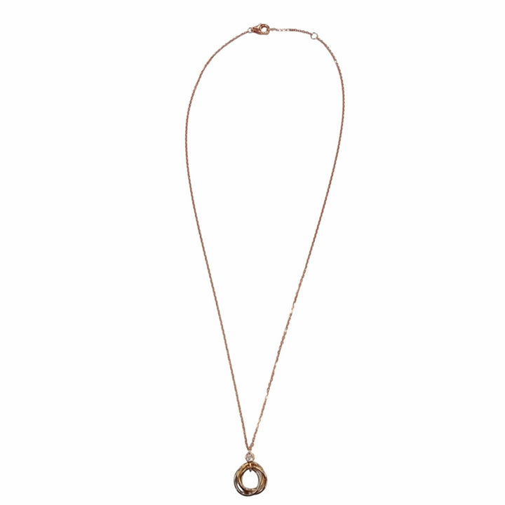 美品☆Cartier カルティエ USC205 トリニティ ペンダント ブリリアントカット ダイヤモンド AU750（PG×YG×WG）重量2.9g 箱付