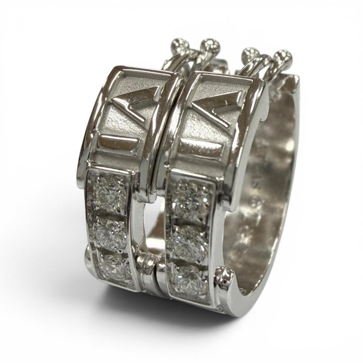 極美品▼TIFFANY&amp;Co. ティファニー 750(WG) ６Pダイヤモンド アトラス フープ ピアス 両耳用 シルバー イタリア製 重量5.83g レディース