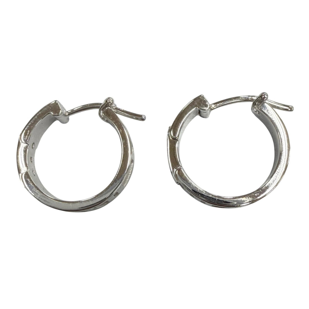 極美品▼TIFFANY&amp;Co. ティファニー 750(WG) ６Pダイヤモンド アトラス フープ ピアス 両耳用 シルバー イタリア製 重量5.83g レディース