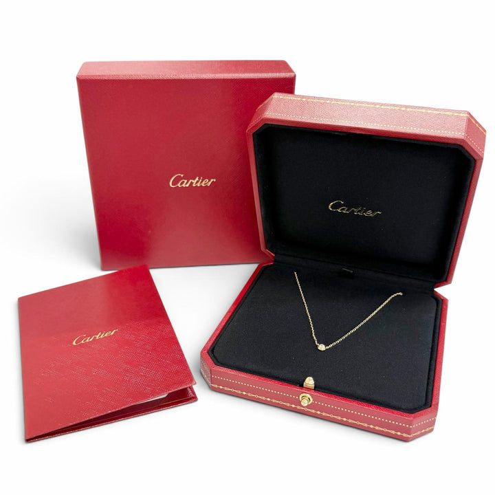 極美品△Cartier カルティエ 543GRZ ダムール SM ダイヤモンド ネックレス 750(YG) 26年4月購入 イエローゴールド 重量2.8g 箱付き