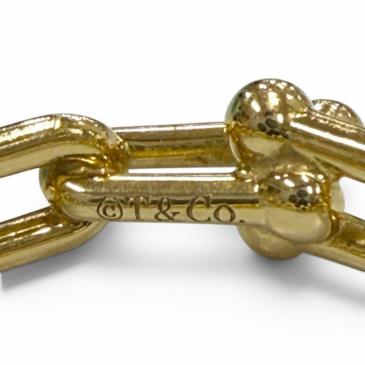美品▼TIFFANY&amp;Co. ティファニー ハードウェア マイクロリンク AU750 2024年6月購入 リング 指輪 イエローゴールド 15 JP15号 重量5.7g