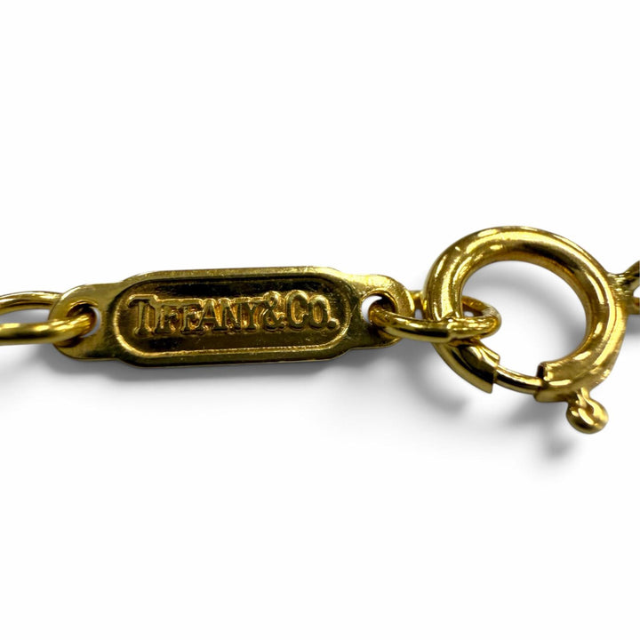 美品▼TIFFANY&amp;Co. ティファニー 750(YG) 19Pダイヤモンド ハートモチーフ チェーン ネックレス イエローゴールド 重量3.16g レディース