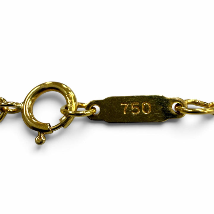 美品▼TIFFANY&amp;Co. ティファニー 750(YG) 19Pダイヤモンド ハートモチーフ チェーン ネックレス イエローゴールド 重量3.16g レディース