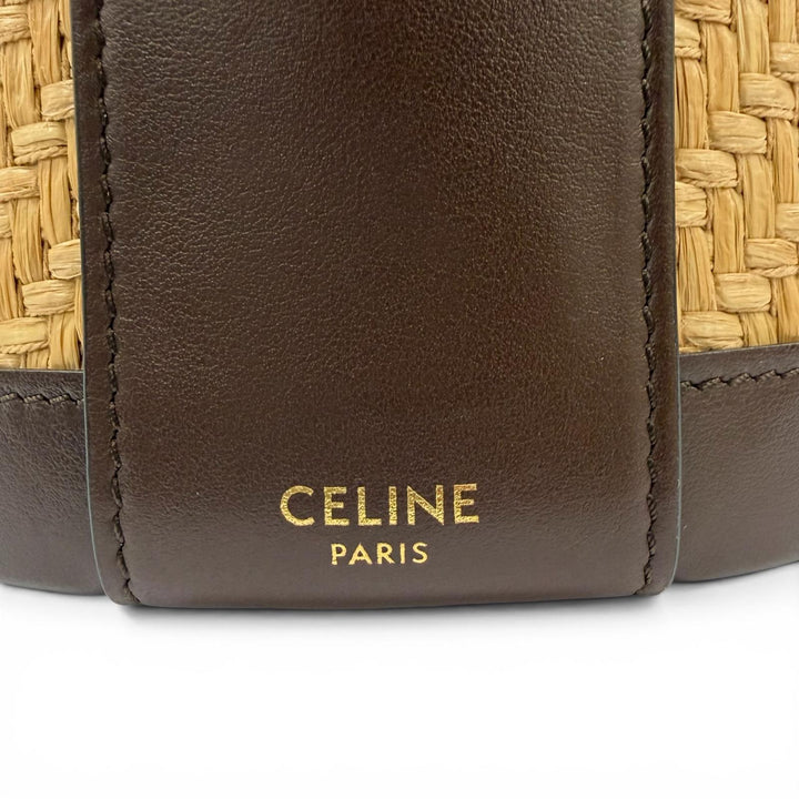 未使用品☆CELINE セリーヌ 195192DAG.02NR タンブール ラフィア ミディアム トリオンフ ショルダーバッグ ナチュラル ブラウン 保存袋付