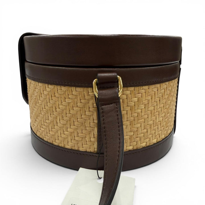 未使用品☆CELINE セリーヌ 195192DAG.02NR タンブール ラフィア ミディアム トリオンフ ショルダーバッグ ナチュラル ブラウン 保存袋付