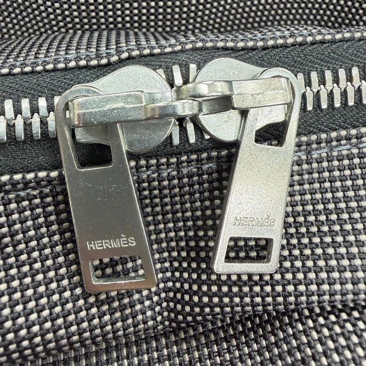 極美品☆HERMES エルメス エールライン MM シルバー金具 セリエ金具 カデナ・鍵付 キャンバス ハンド・トートバッグ グレー フランス製