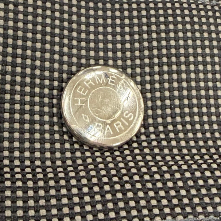 極美品☆HERMES エルメス エールライン MM シルバー金具 セリエ金具 カデナ・鍵付 キャンバス ハンド・トートバッグ グレー フランス製
