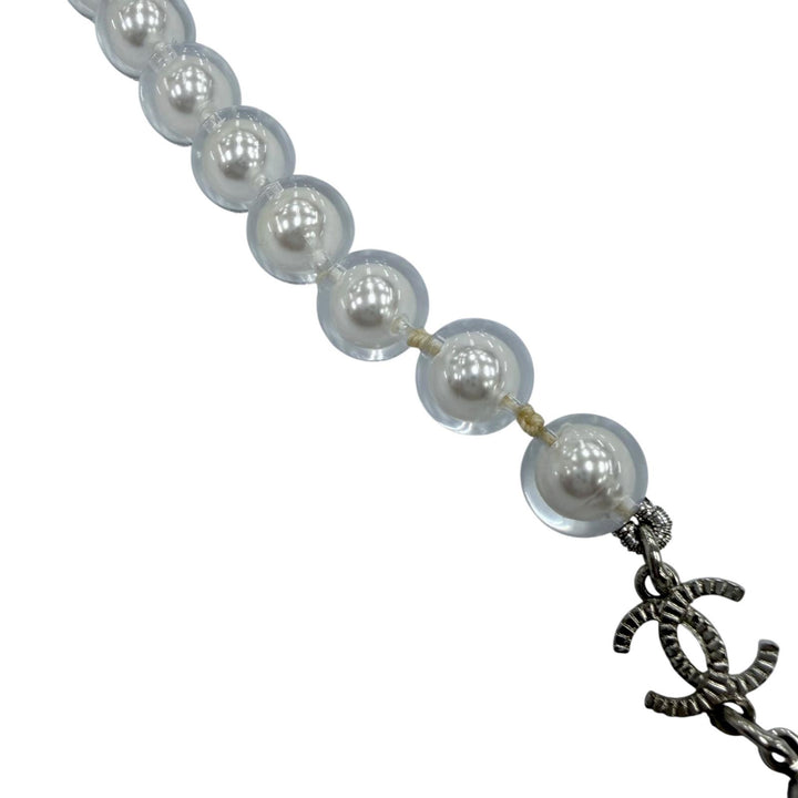 極美品☆CHANEL シャネル 4262 ココマーク パールチェーン バタフライ サングラス シルバー ブラウン 59□14 140 イタリア製 箱付き