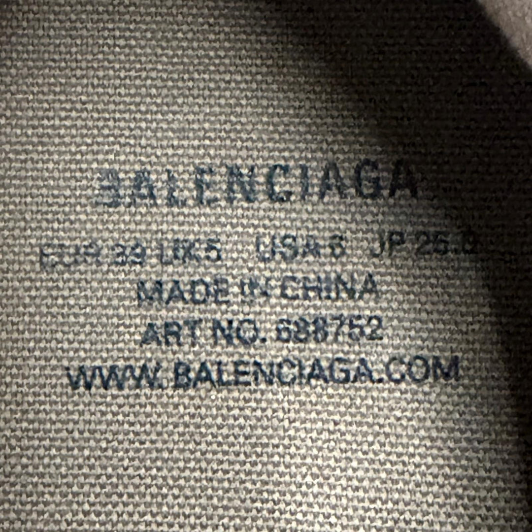 未使用品▼BALENCIAGA バレンシアガ 688752 PARIS HIGH TOP キャンバス BBモノグラム USED加工 ハイカットスニーカー グレー系 39 (26cm)