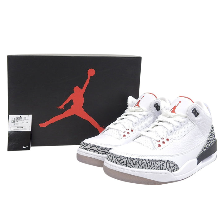 未使用品▲NIKE ナイキ 923096-101 AIR JORDAN 3 RETRO NRG エアジョーダン3 レトロ フリースローライン レザースニーカー 27cm 箱付き