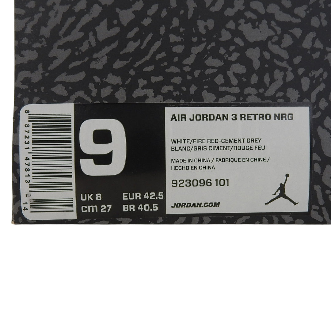 未使用品▲NIKE ナイキ 923096-101 AIR JORDAN 3 RETRO NRG エアジョーダン3 レトロ フリースローライン レザースニーカー 27cm 箱付き