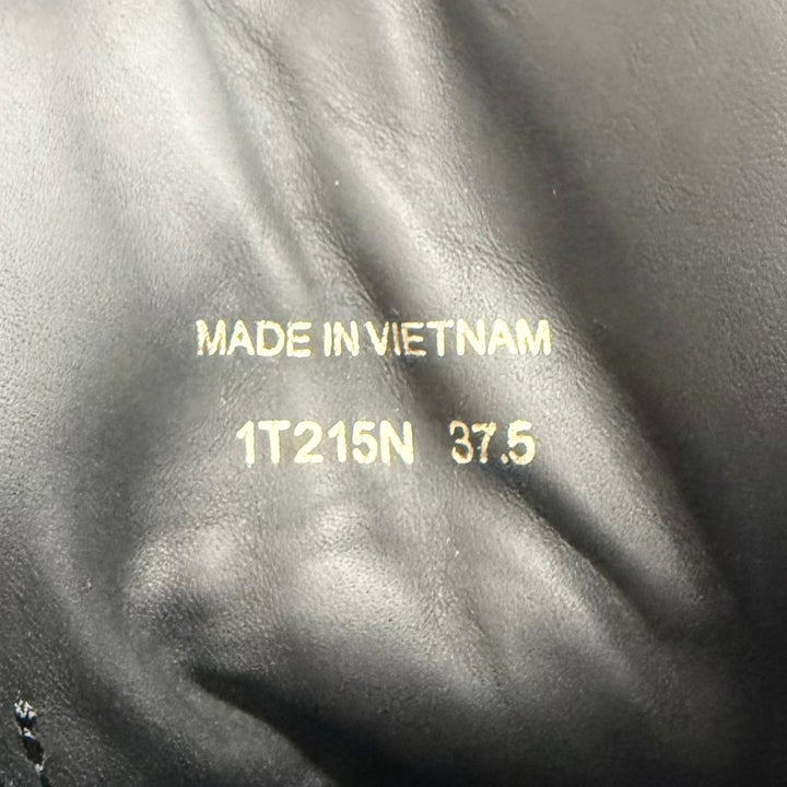美品△PRADA プラダ 1T215N レザー ロゴ入り サイドジップ レースアップ レザー ショートブーツ アンクルブーツ ブラック 37.5 箱付き
