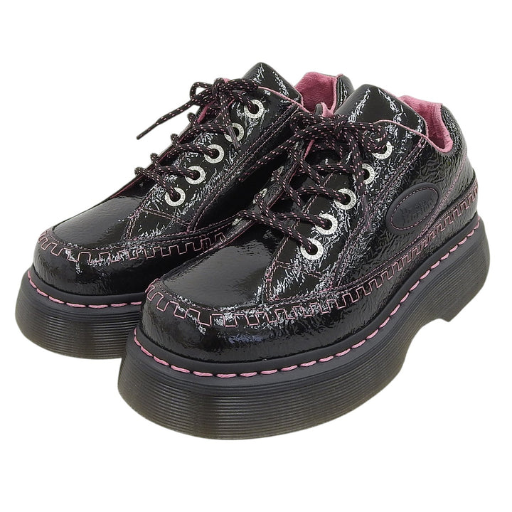 未使用品▲Dr.Martens ドクターマーチン 42112001 BUZZ 5ホール シューズ パテントレザー ブラック ピンク UK4 レディース 箱付き