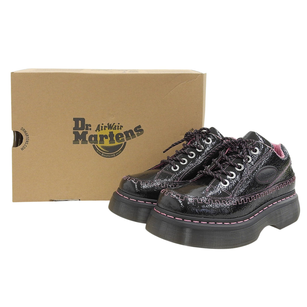 未使用品▲Dr.Martens ドクターマーチン 42112001 BUZZ 5ホール シューズ パテントレザー ブラック ピンク UK4 レディース 箱付き