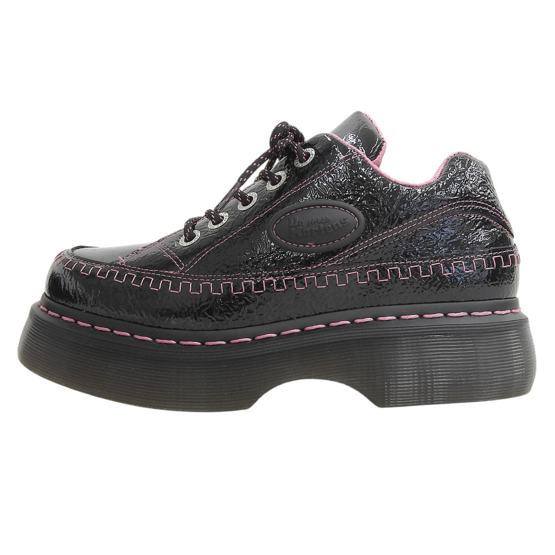 未使用品▲Dr.Martens ドクターマーチン 42112001 BUZZ 5ホール シューズ パテントレザー ブラック ピンク UK4 レディース 箱付き