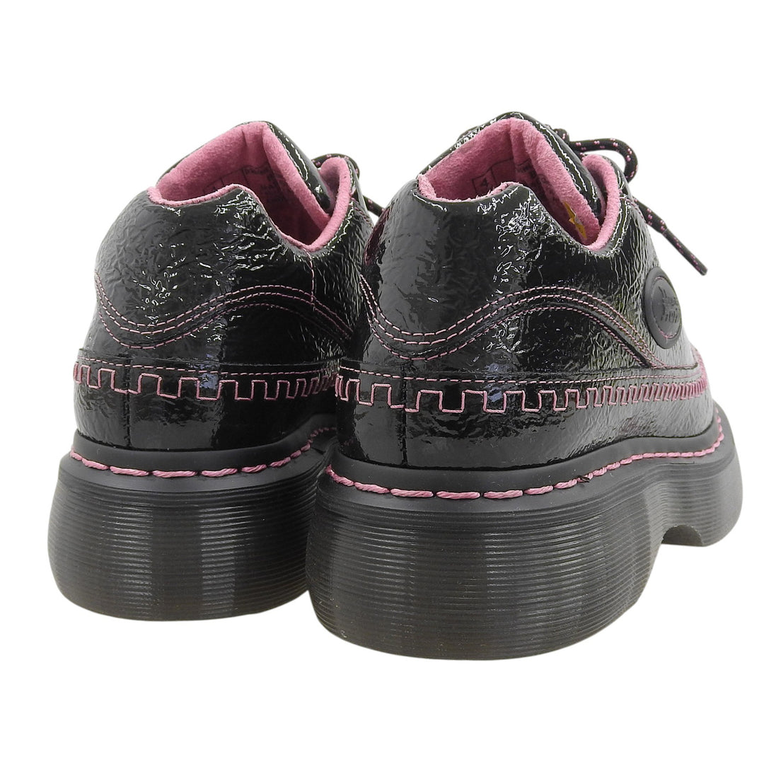 未使用品▲Dr.Martens ドクターマーチン 42112001 BUZZ 5ホール シューズ パテントレザー ブラック ピンク UK4 レディース 箱付き