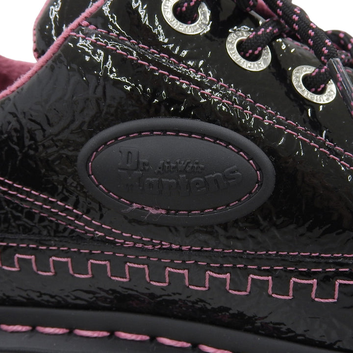 未使用品▲Dr.Martens ドクターマーチン 42112001 BUZZ 5ホール シューズ パテントレザー ブラック ピンク UK4 レディース 箱付き