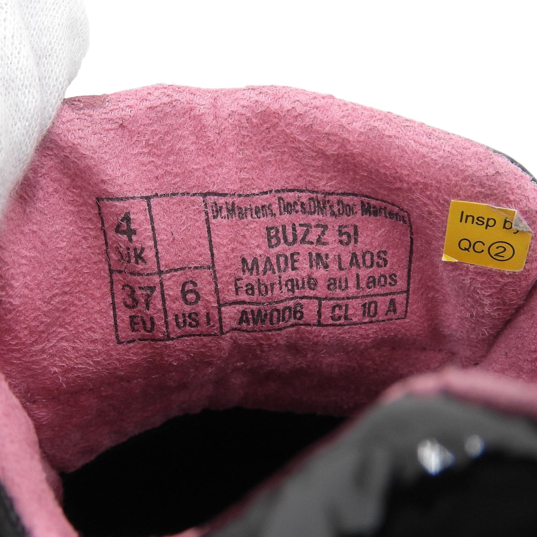 未使用品▲Dr.Martens ドクターマーチン 42112001 BUZZ 5ホール シューズ パテントレザー ブラック ピンク UK4 レディース 箱付き