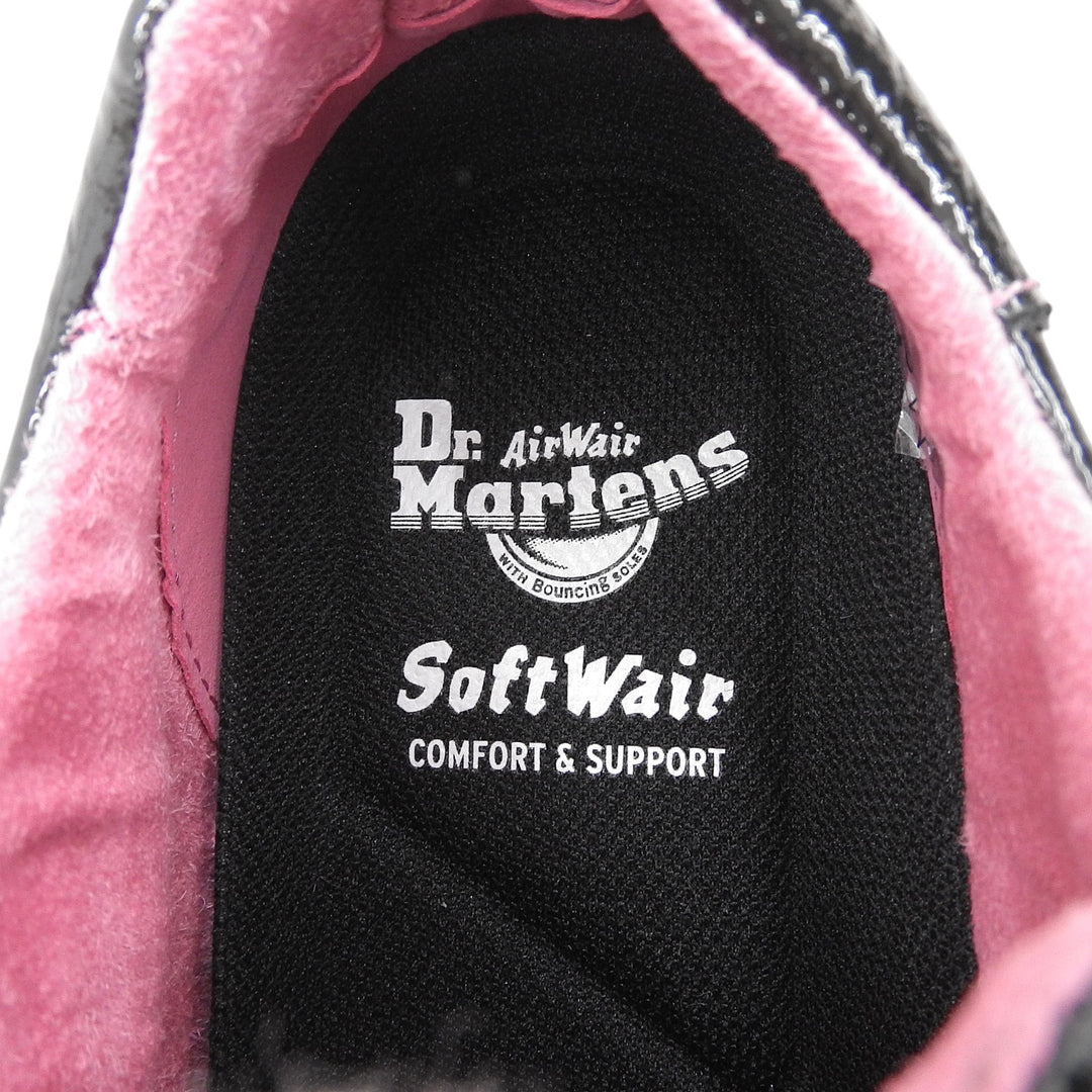 未使用品▲Dr.Martens ドクターマーチン 42112001 BUZZ 5ホール シューズ パテントレザー ブラック ピンク UK4 レディース 箱付き