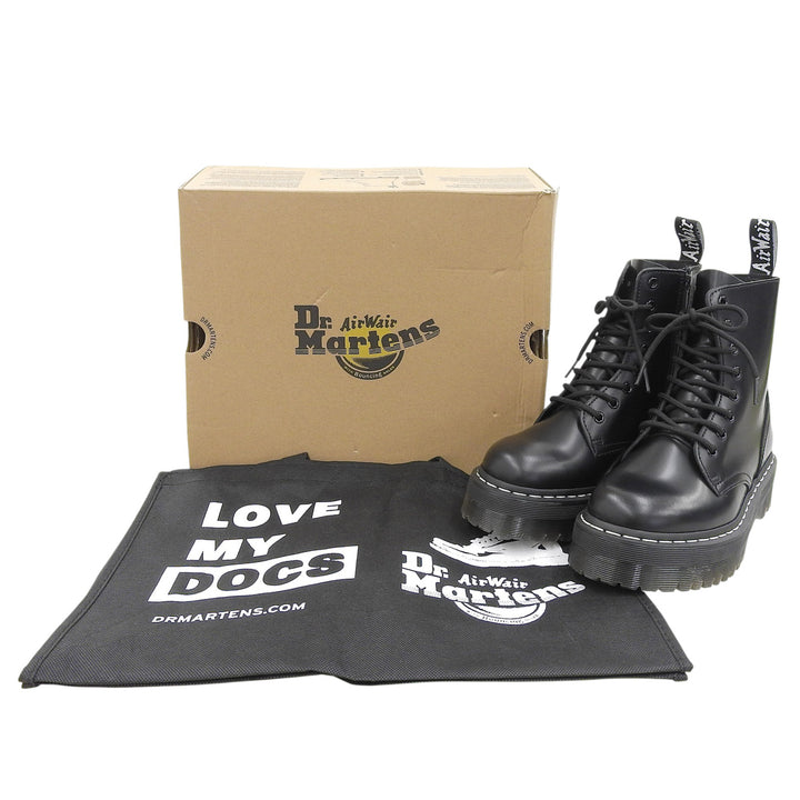 未使用品▲Dr.Martens ドクターマーチン 32196001 JADAN WS 8ホール ブーツ ホワイトステッチ レザーブーツ ブラック UK6 箱・保存袋付き