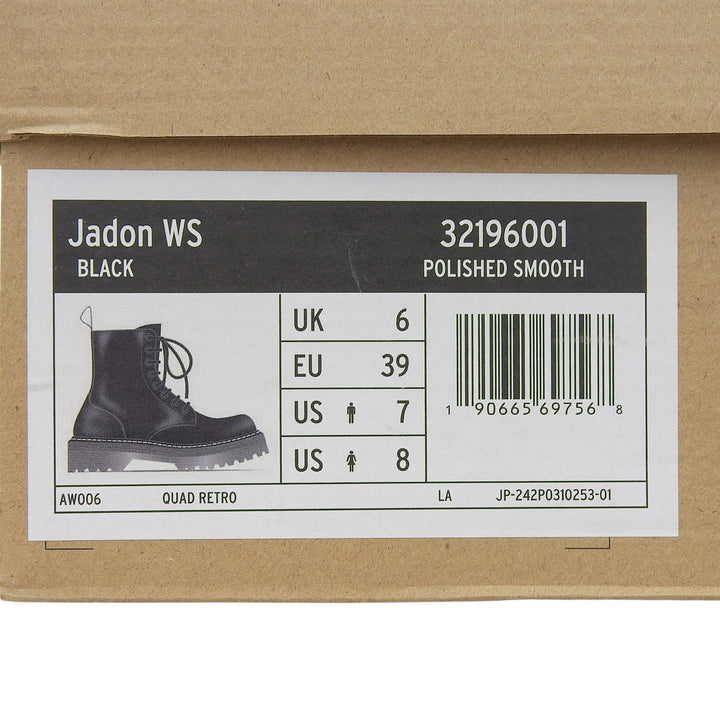 未使用品▲Dr.Martens ドクターマーチン 32196001 JADAN WS 8ホール ブーツ ホワイトステッチ レザーブーツ ブラック UK6 箱・保存袋付き