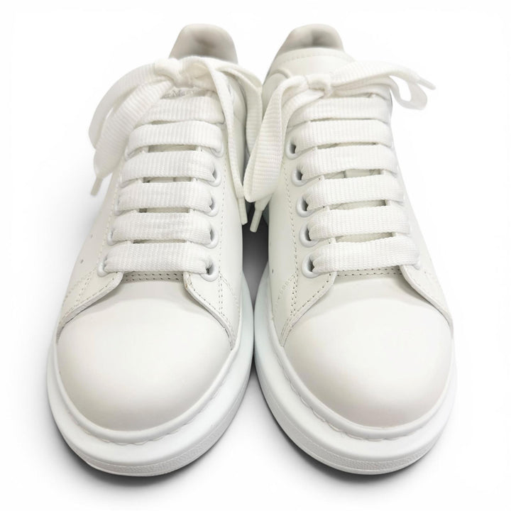 極美△Alexander McQueen アレキサンダーマックイーン 558945 LARRY ラリー レザー グリッター オーバーサイズドスニーカー ホワイト 35