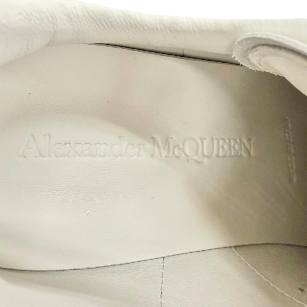 極美△Alexander McQueen アレキサンダーマックイーン 558945 LARRY ラリー レザー グリッター オーバーサイズドスニーカー ホワイト 35