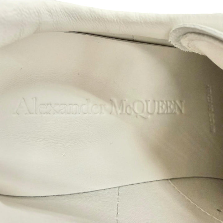 極美△Alexander McQueen アレキサンダーマックイーン 558945 LARRY ラリー レザー グリッター オーバーサイズドスニーカー ホワイト 35
