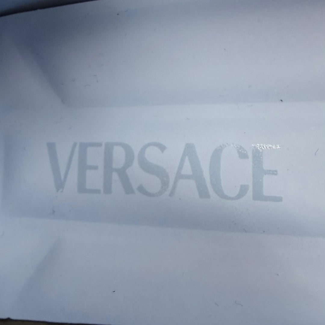 極美品▼VERSACE ヴェルサーチ VILLA レザー ロゴ金具付き ドライビングシューズ スリッポン ブラック 43 イタリア製 メンズ