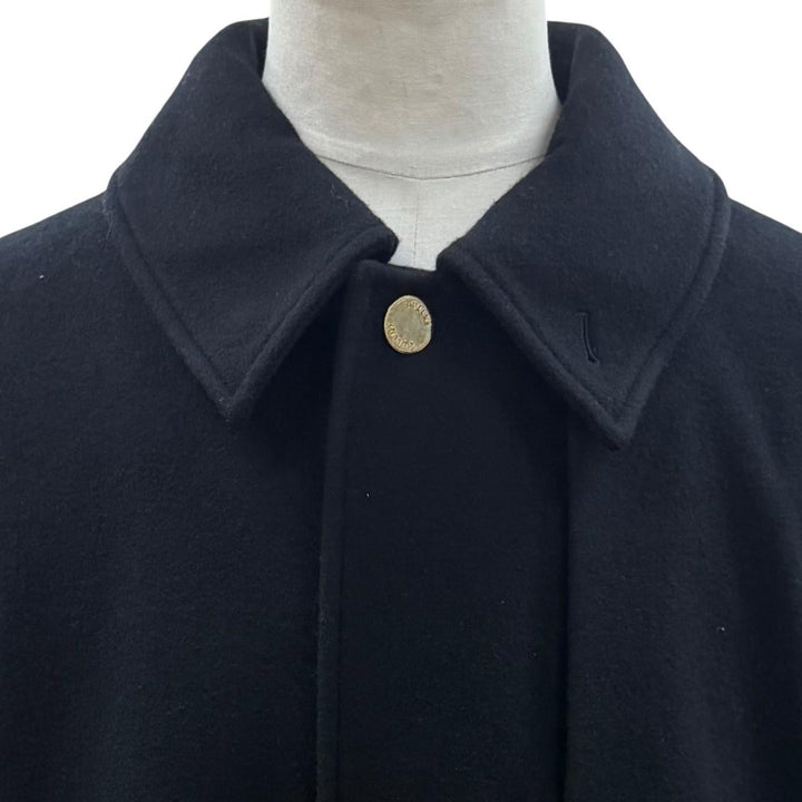極美品▼CULLNI クルニ 25AW 25-AW-027 ウール100% ロゴ入りボタン デザイン ロング丈 ステンカラーコート ブラック 1 正規品 メンズ