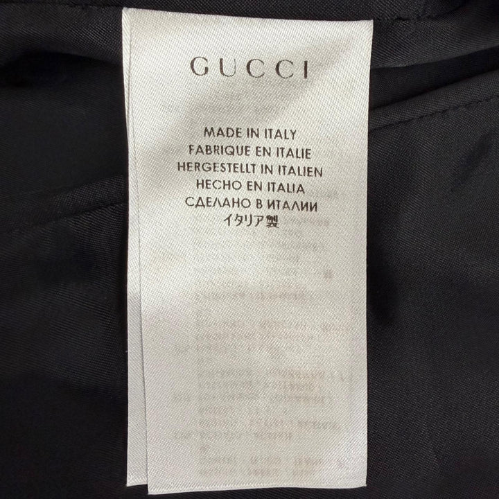 極美品△GUCCI グッチ 361308 ビットデザイン スタンドカラー ロングコート ブラック シルバー金具 36 イタリア製 正規品 レディース