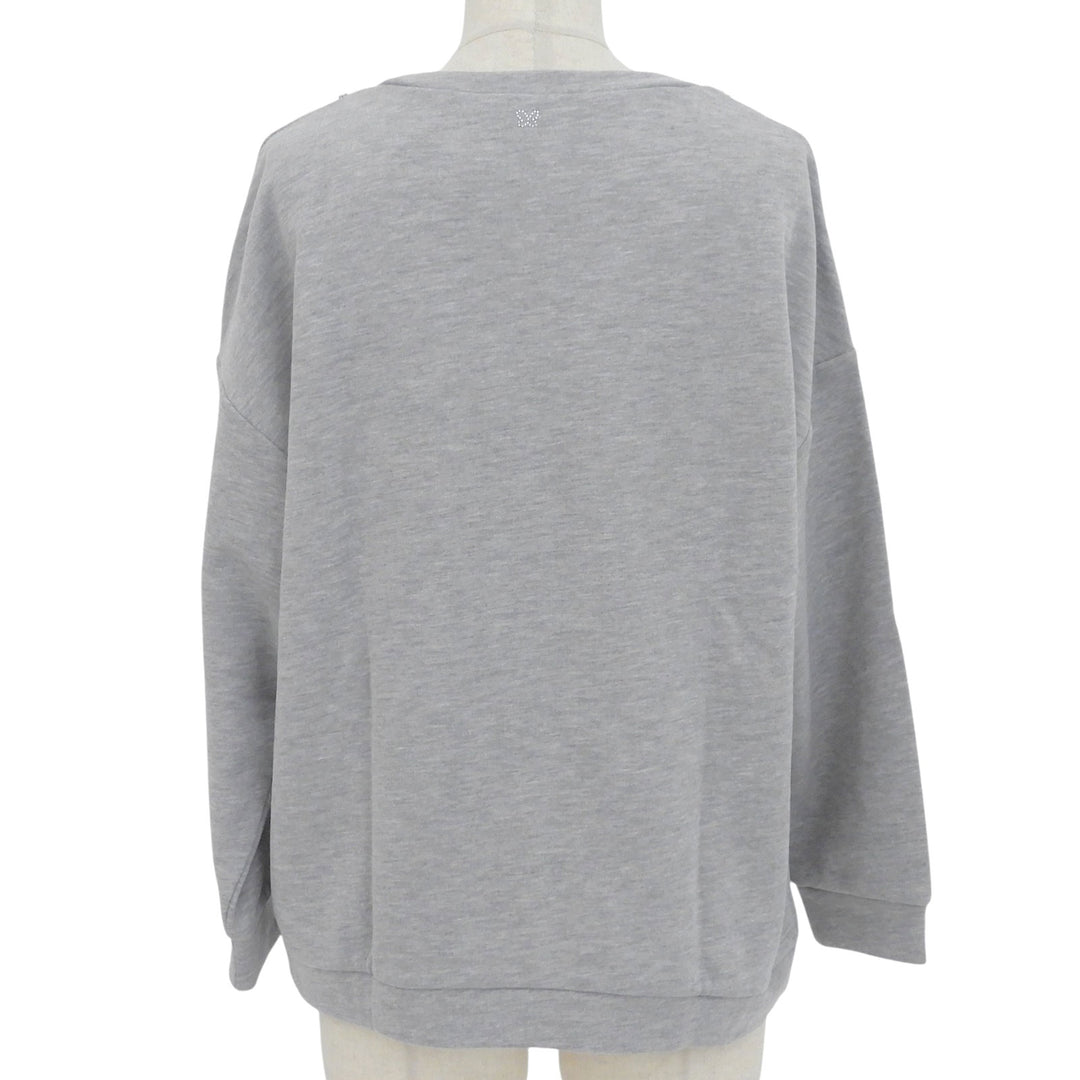 極美品▲WEEKEND MaxMara ウィークエンドマックスマーラ コットン ビジュー プルオーバー スウェット グレー M 正規品 レディース