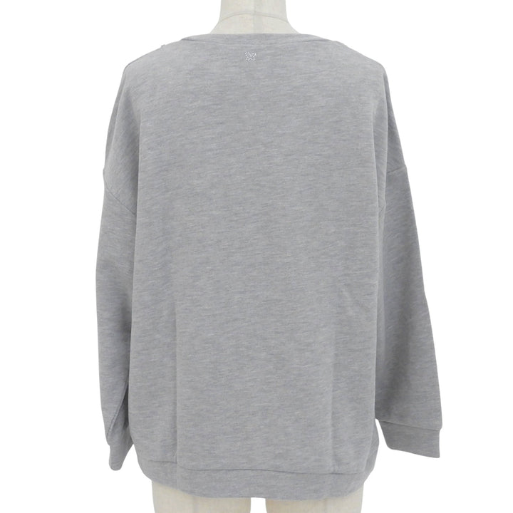 極美品▲WEEKEND MaxMara ウィークエンドマックスマーラ コットン ビジュー プルオーバー スウェット グレー M 正規品 レディース