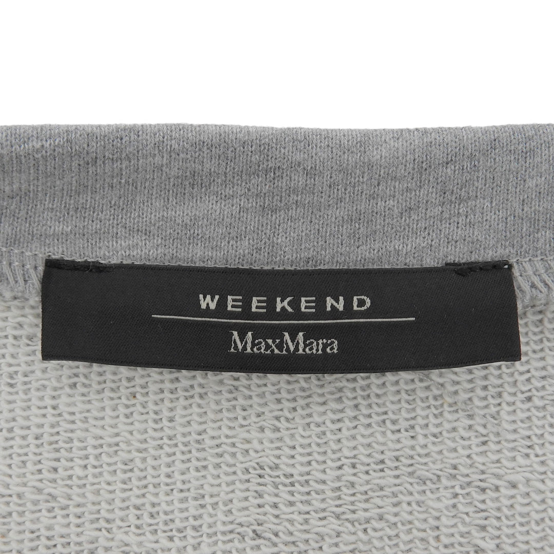 極美品▲WEEKEND MaxMara ウィークエンドマックスマーラ コットン ビジュー プルオーバー スウェット グレー M 正規品 レディース