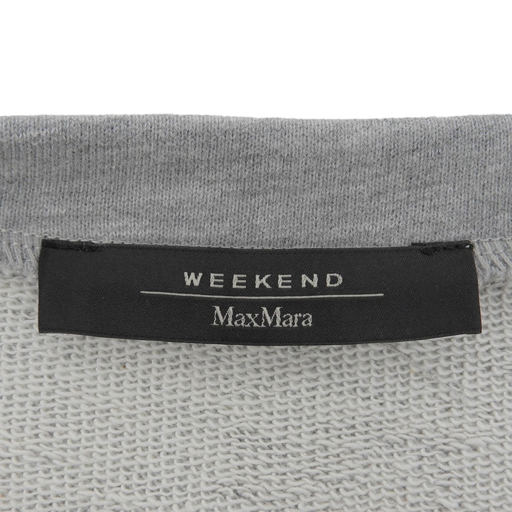 極美品▲WEEKEND MaxMara ウィークエンドマックスマーラ コットン ビジュー プルオーバー スウェット グレー M 正規品 レディース