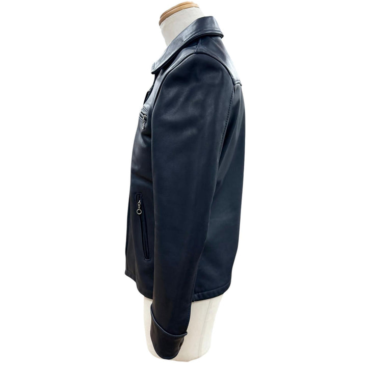 美品▼schott ショット 7143 BEAUTY&amp;YOUTH UNITED ARROWS 別注 牛革 レザー ライダースジャケット ネイビー 36 USA製 正規品 メンズ