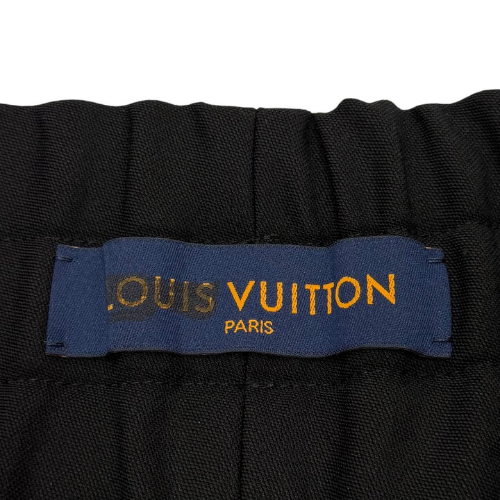 未使用品▼LOUIS VUITTON ルイヴィトン ウール混 ハーフパンツ ショートパンツ ブラック シルバー金具 48 イタリア製 正規品 メンズ