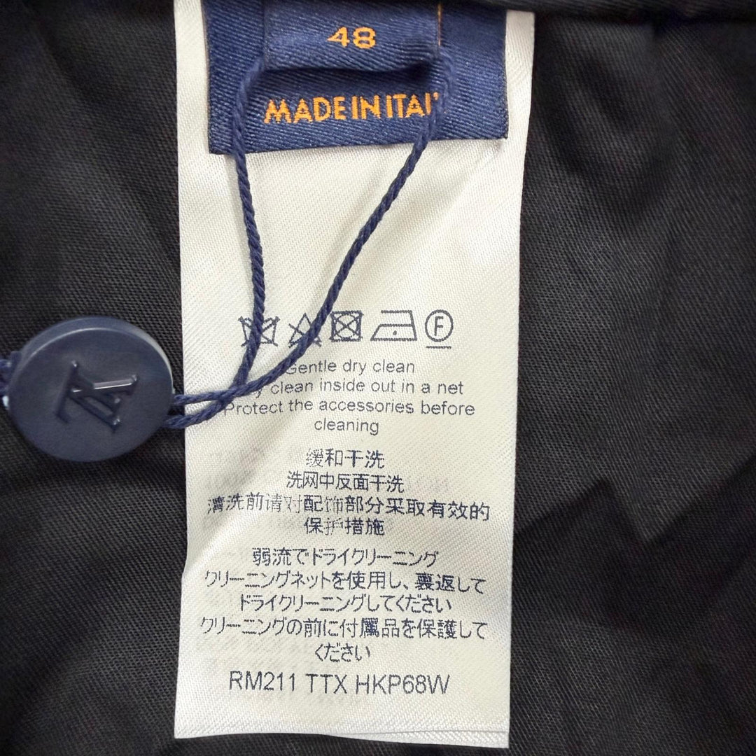 未使用品▼LOUIS VUITTON ルイヴィトン ウール混 ハーフパンツ ショートパンツ ブラック シルバー金具 48 イタリア製 正規品 メンズ
